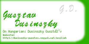 gusztav dusinszky business card